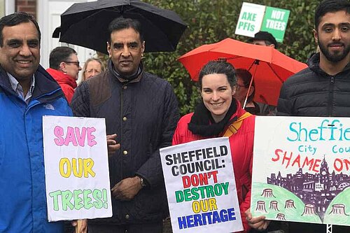 Cllr Shaffaq Mohammed protesting at Western Road