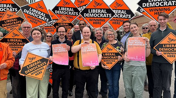 Large group of Liberal Democrat volunteers