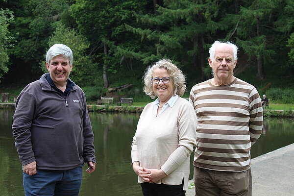 Cliff (right), Andy (left), and Sue (middle) at Forge Dam