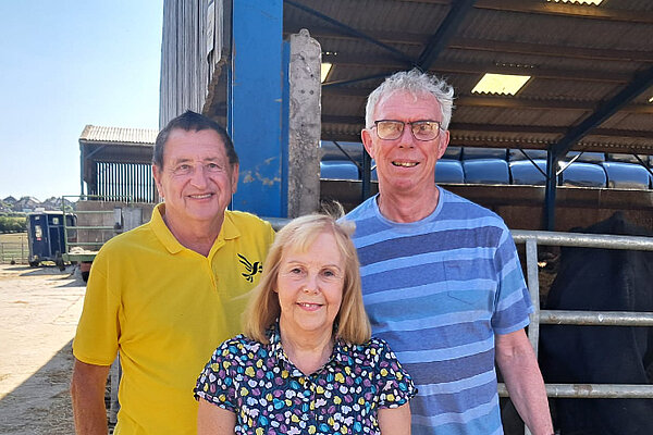 Mike (right), Ann (middle), and Alan (left) at a threatened farm